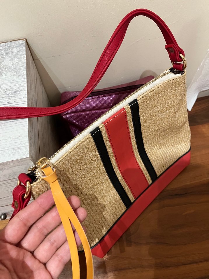 Püsküllü Bohem Tarz Kırmızı Kadın Çanta - Görsel 2