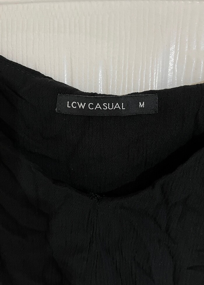 Volanlı siyah elbise - Görsel 2