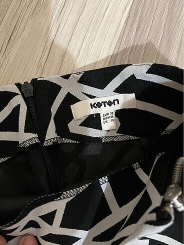 Fermuar detaylı kalem etek koton - Görsel 3