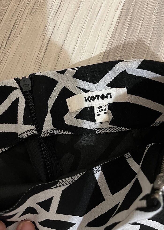 Fermuar detaylı kalem etek koton - Görsel 3