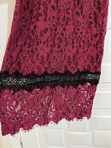 Yurtdışı dantel Midi kalem elbise - Görsel 5