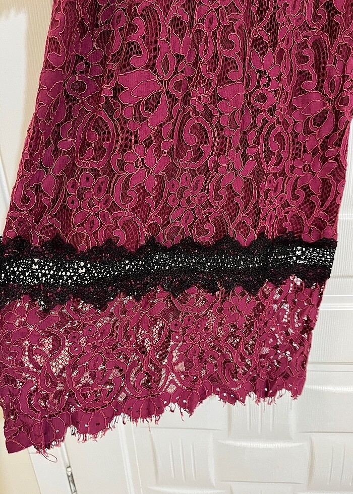 Yurtdışı dantel Midi kalem elbise - Görsel 5