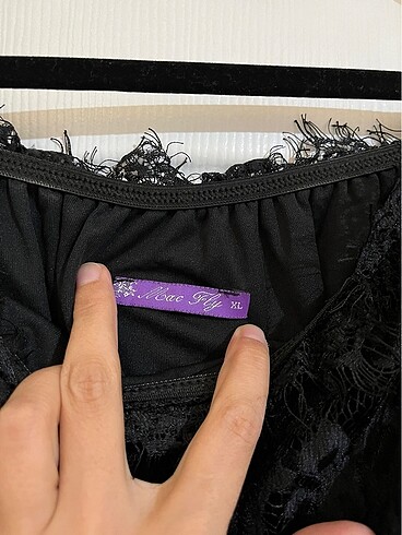 Siyah dantel tül Midi elbise - Görsel 5