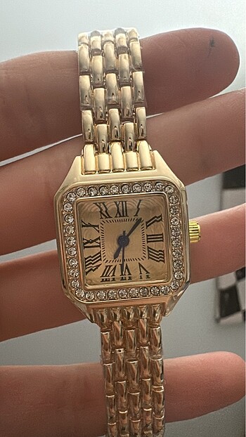 Twelve Vintage Gold Saat/ Retro Cartier muadili - Görsel 3