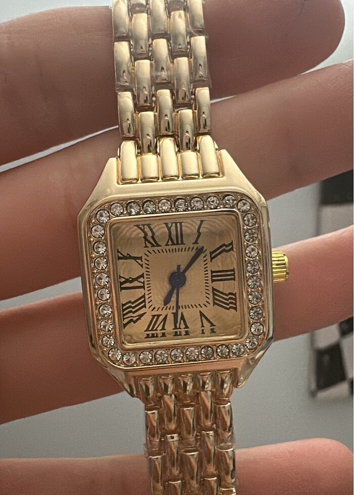 Twelve Vintage Gold Saat/ Retro Cartier muadili - Görsel 3