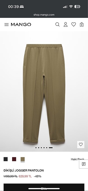 Mango yeşil takım Jogger Pantolon ve üst - Görsel 3