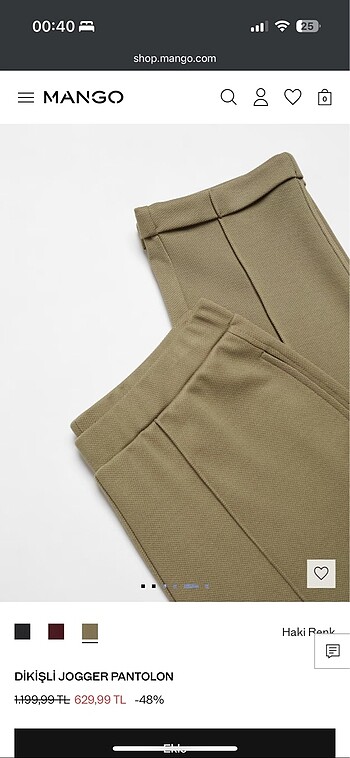 Mango yeşil takım Jogger Pantolon ve üst - Görsel 4