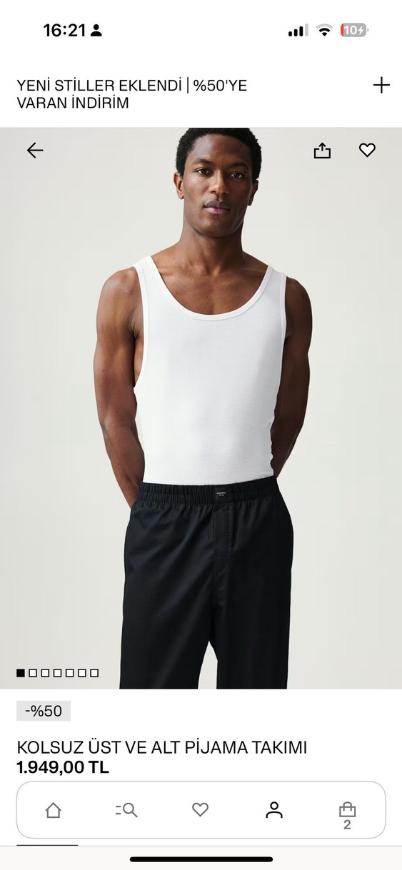 H&M etiketli Siyah Erkek Pijama Takımı - Görsel 4