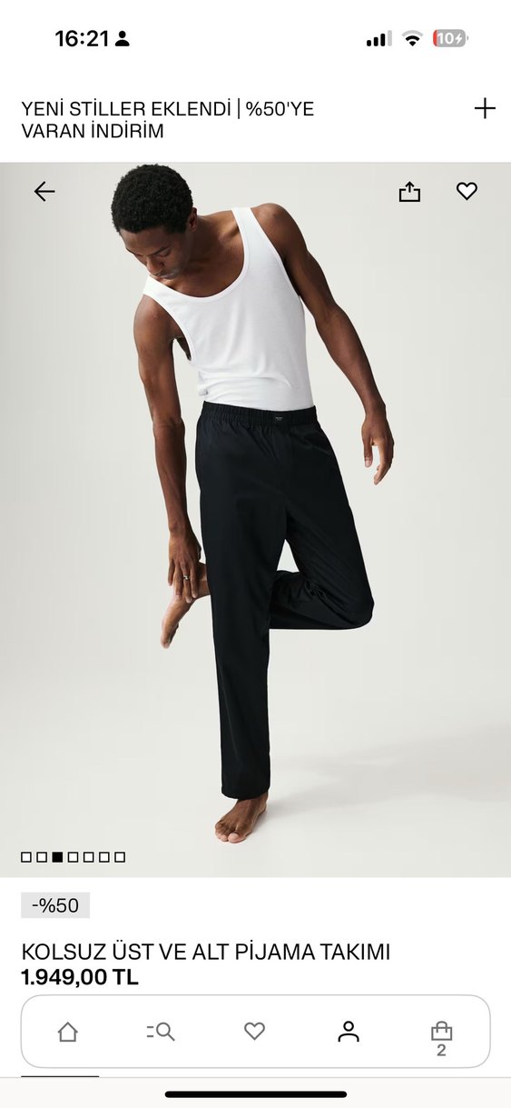 H&M etiketli Siyah Erkek Pijama Takımı - Görsel 3