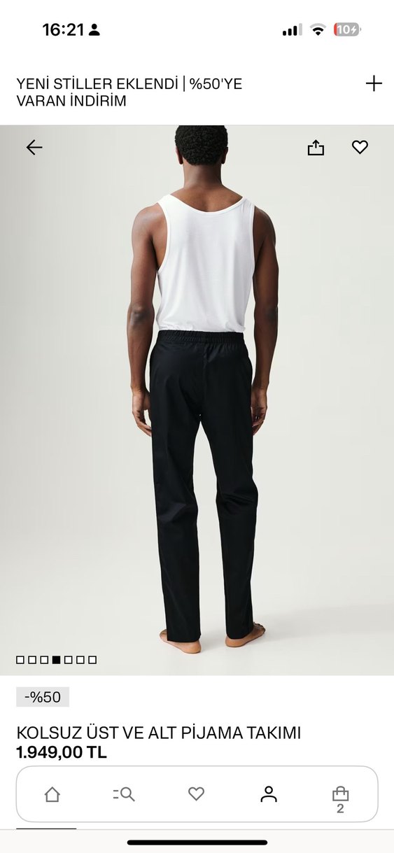 H&M etiketli Siyah Erkek Pijama Takımı - Görsel 2