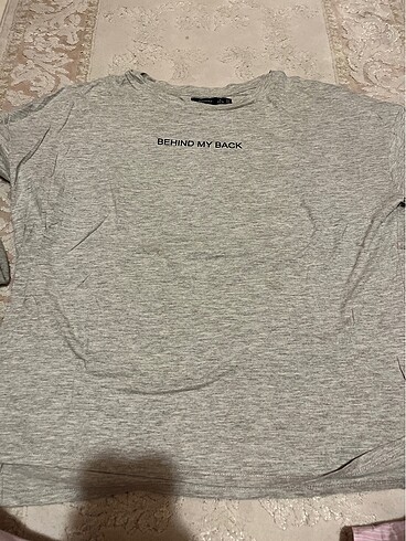 bershka oversize gri tisort