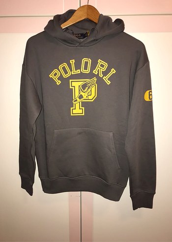 Gri PoloRL Kapüşonlu Sweatshirt