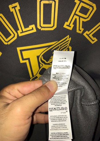 s Beden Gri PoloRL Kapüşonlu Sweatshirt