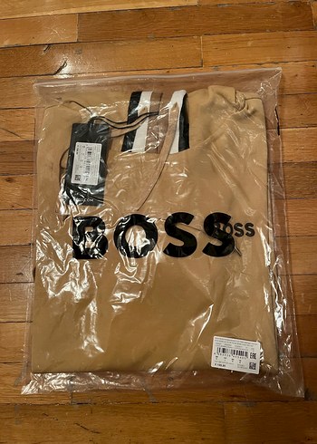 Bej Kapüşonlu Erkek Sweatshirt BOSS - Görsel 3