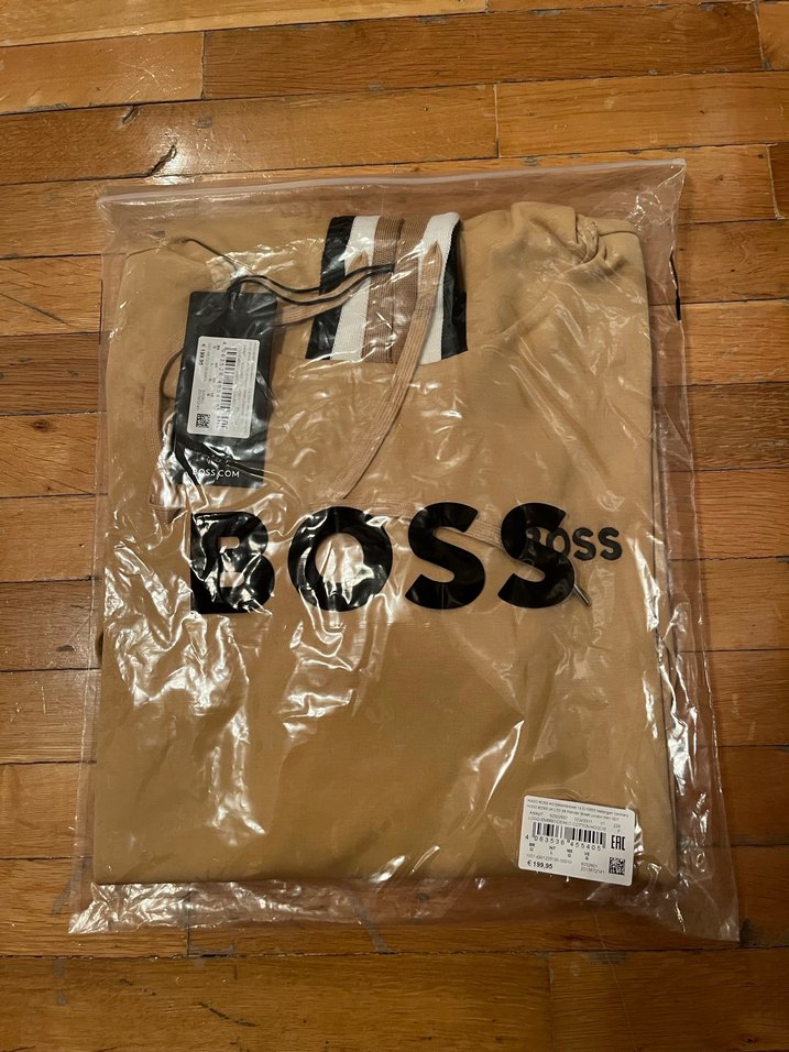 Bej Kapüşonlu Erkek Sweatshirt BOSS - Görsel 3
