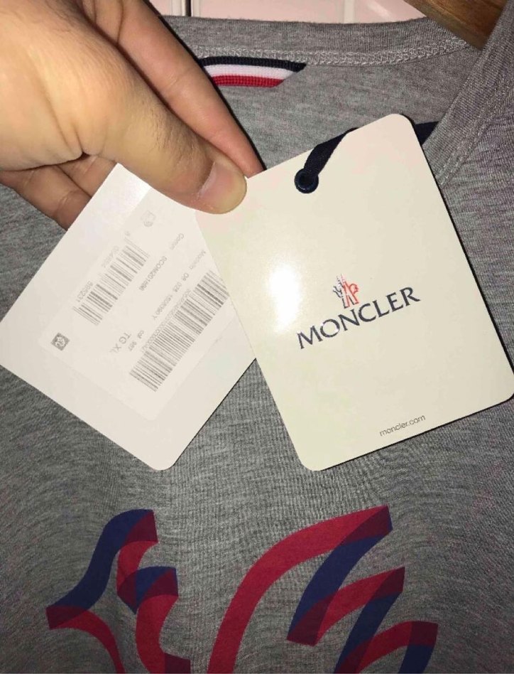 Gri Moncler Baskılı Erkek Tişört - Görsel 3
