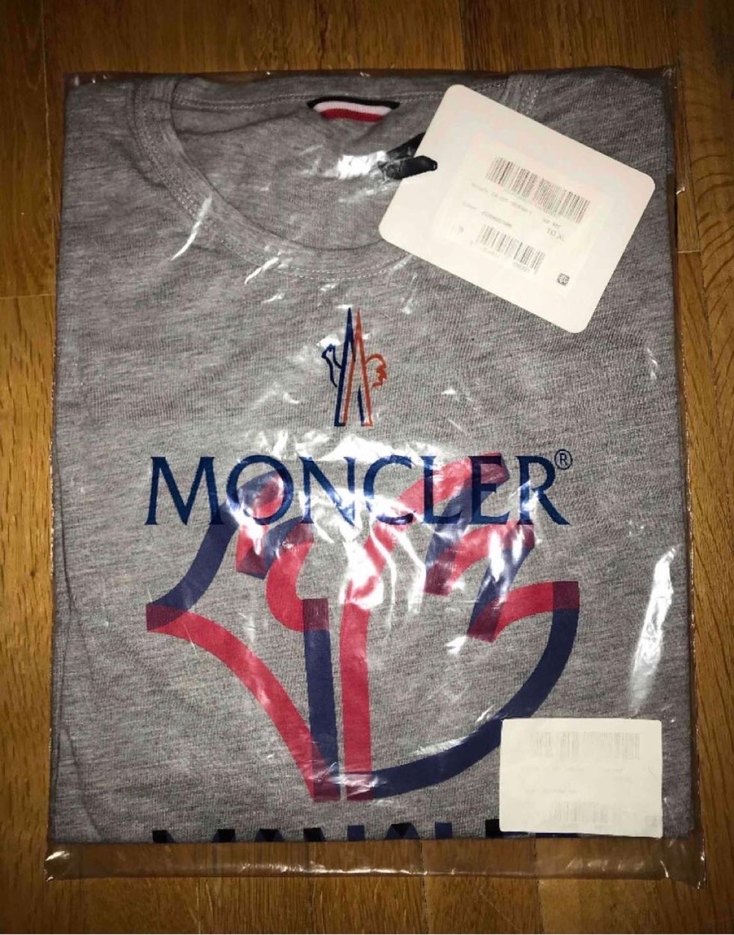 Gri Moncler Baskılı Erkek Tişört - Görsel 2