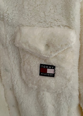 Tommy Hilfiger Düğmeli Beyaz Kadın Midi Ceket - Görsel 3