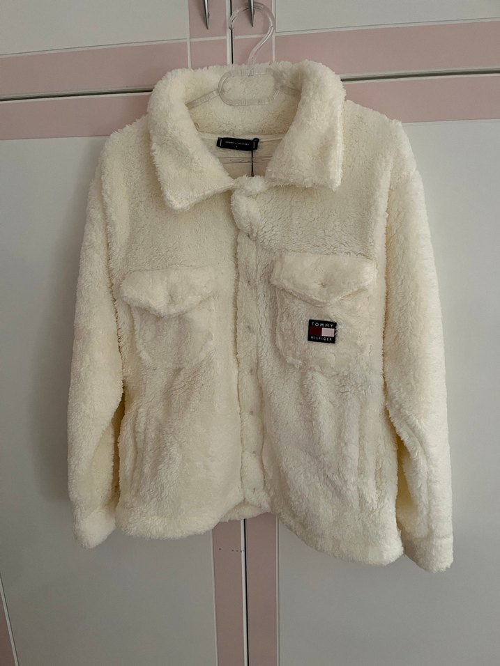 Tommy Hilfiger Düğmeli Beyaz Kadın Midi Ceket - Görsel 2