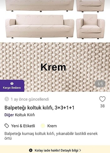  Beden Koltuk kılıfı 