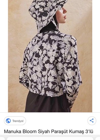 Manuka Bloom Siyah Paraşüt Kumaş Set Haşema - Görsel 4