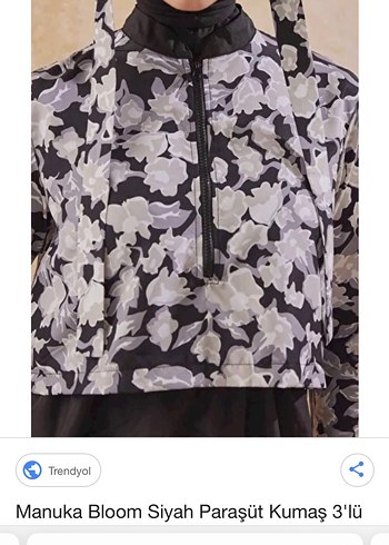 Manuka Bloom Siyah Paraşüt Kumaş Set Haşema - Görsel 3