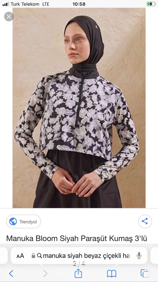 Manuka Bloom Siyah Paraşüt Kumaş Set Haşema - Görsel 2