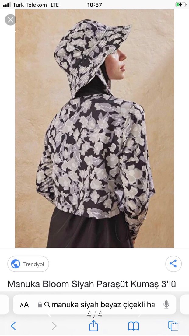 Manuka Bloom Siyah Paraşüt Kumaş Set Haşema - Görsel 4