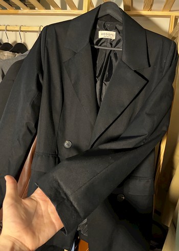 Diğer Düğmeli Siyah Kadın Blazer