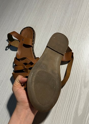 Suud Collection Suud Marka Kahverengi Deri Kadın Sandalet