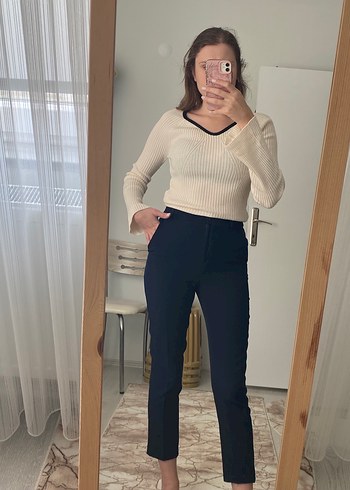 Bej Kadın Midi Cigarette Pantolon - Görsel 3