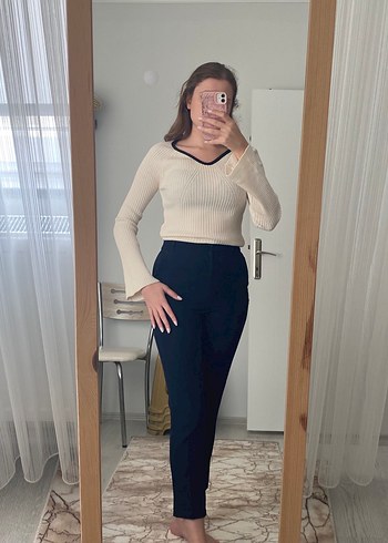 Bej Kadın Midi Cigarette Pantolon - Görsel 2