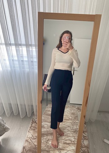 Bej Kadın Midi Cigarette Pantolon - Görsel 4