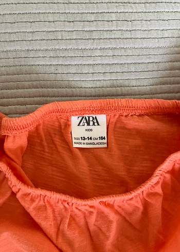 Zara Turuncu Renkli Keten cocuk Bluz