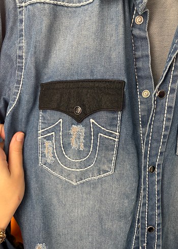 Diğer Düğmeli Mavi Kadın Denim Ceket