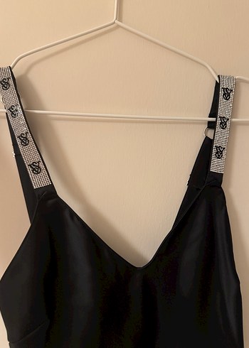 Victorias Secret Taşlı Siyah İnce Askılı  Gecelik - Görsel 3
