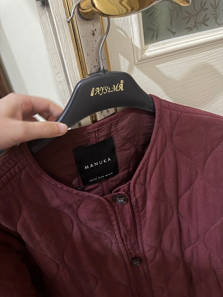 Manuka kapitone ceket kaban - Görsel 5