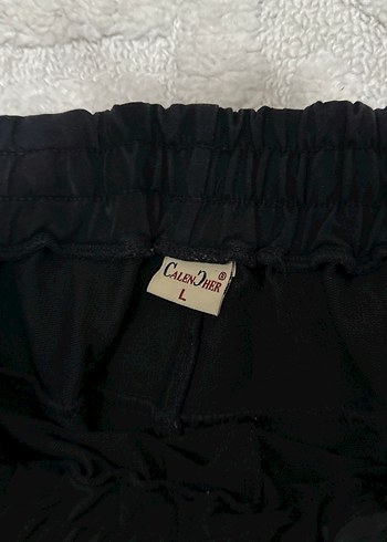 Kadın Siyah Pamuklu kapri Eşofman Altı - Görsel 5