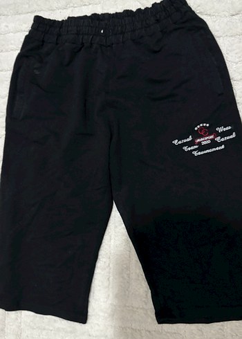 Kadın Siyah Pamuklu kapri Eşofman Altı - Görsel 4