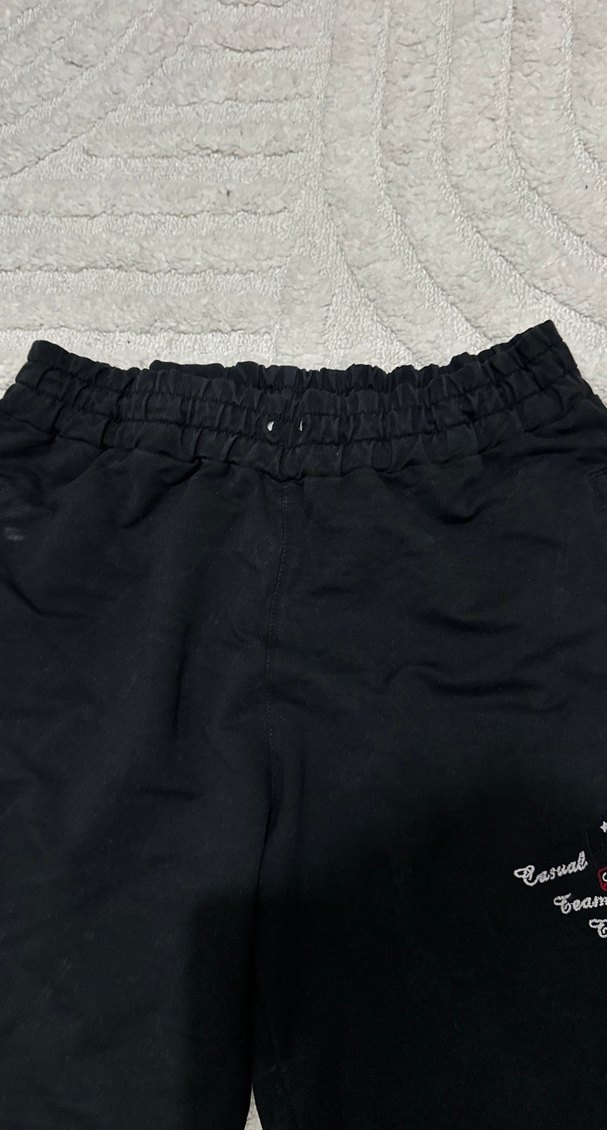 Kadın Siyah Pamuklu kapri Eşofman Altı - Görsel 3