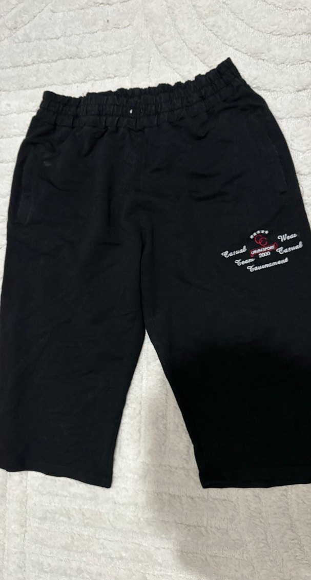 Kadın Siyah Pamuklu kapri Eşofman Altı - Görsel 4