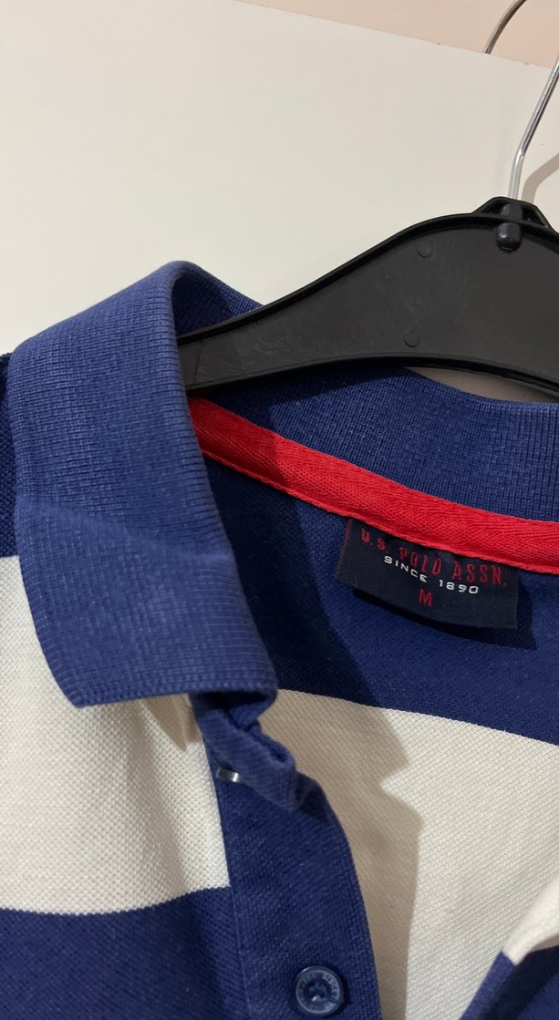 Mavi Beyaz Çizgili Erkek Polo Tişört - Görsel 5