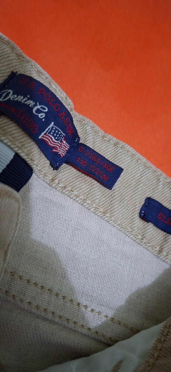 US POLO Bej Erkek Çocuk Denim Pantolon - Görsel 3