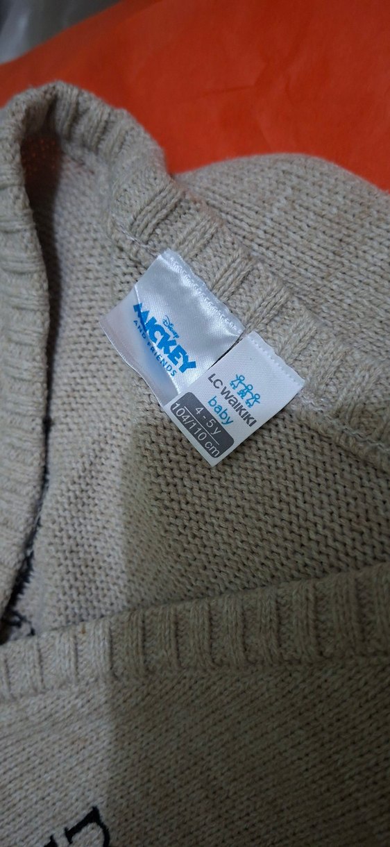 LCW Gri Erkek Çocuk Mickey Mouse Triko Hırka 4-5 yaş - Görsel 3