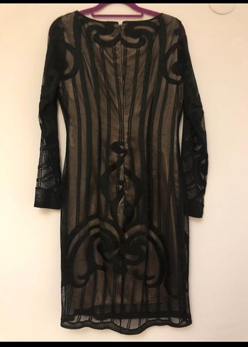 Adil Işık Dantel Detaylı Siyah Uzun Kollu Elbise S beden - Görsel 2