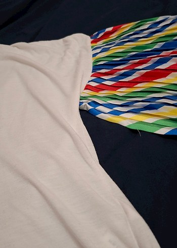 Koton Renkli Pilili Kısa Kollu Kadın Tişört L - Görsel 4