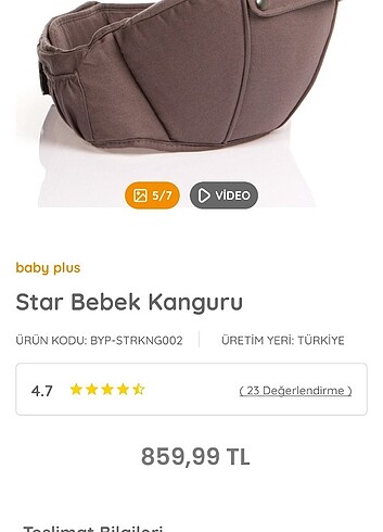  Beden Baby plus star bebek kanguru 