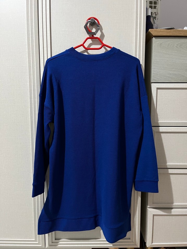 Kadın Mavi Uzun Kollu Sweatshirt - Görsel 3