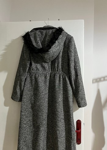 Gri Uzun Kadın Kaban - Görsel 4