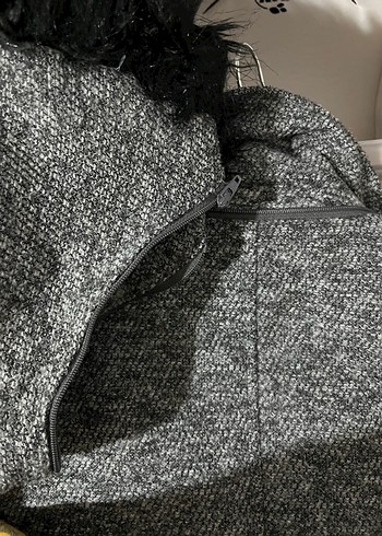 Gri Uzun Kadın Kaban - Görsel 5